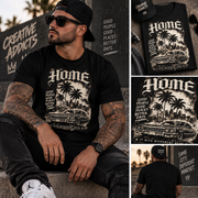 Home Lowrider Graphic Tee | Vintage Urban Streetwear Halftone T-Shirt | Classic Car Graphic Shirt