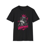 Unstoppable Queen Graphic Tee | Women’s Urban Streetwear Halftone T-Shirt | Bold Queen Graphic Shirt
