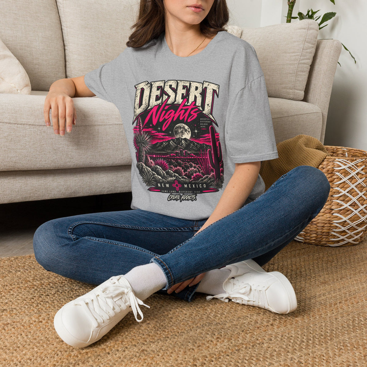 Desert Nights New Mexico Shirt | Southwest Graphic Tee | Desert Moon T-Shirt | New Mexico Gift | Southwestern Shirt