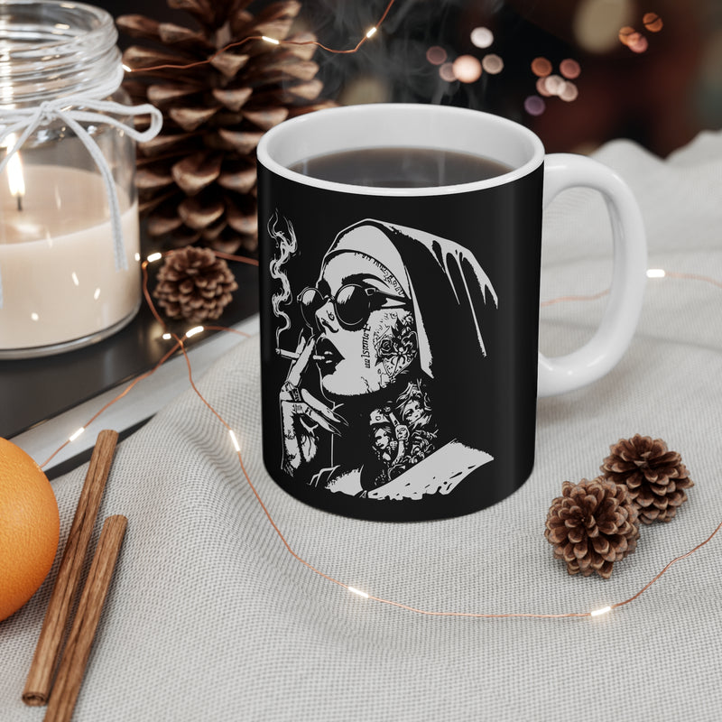 Tattoo Girl Black Mug | Alternative Gothic Coffee Cup | Tattoo Lover Gift