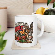 Running on Chile & Bad Decisions Mug | Funny New Mexico Coffee Cup | Southwest Gift | 11oz 15oz