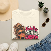 Fueled by Caffeine Sarcasm and Chaotic Choices Shirt | Funny Coffee Lover Tee | Sassy Graphic T-Shirt | Gift for Her