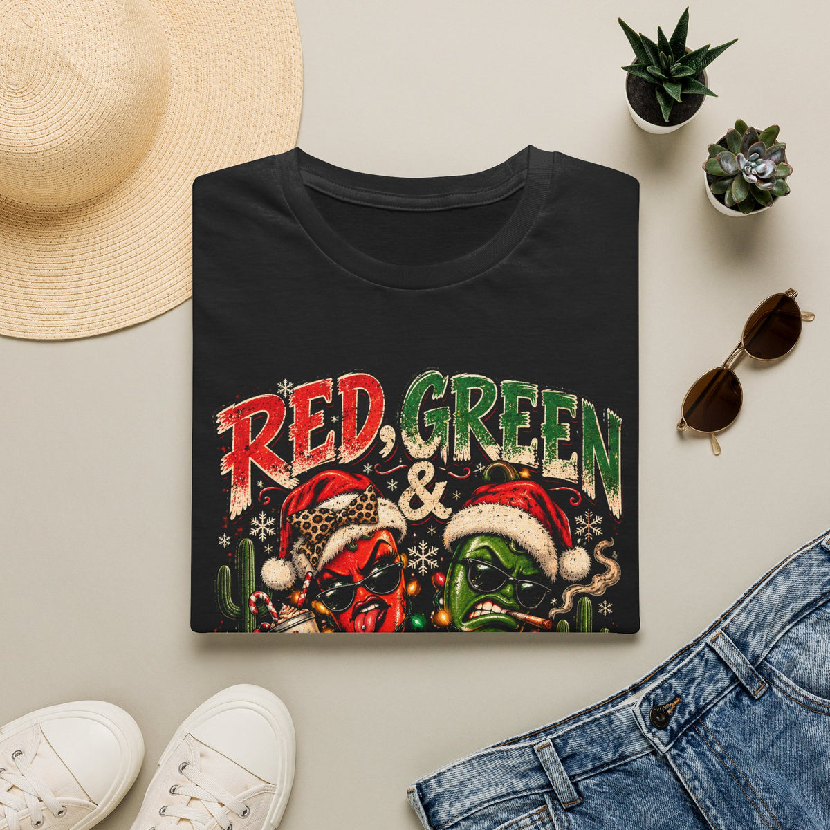 Funny New Mexico Christmas Shirt | Red Green Chile Graphic Tee | Zero Christmas Spirit | Southwest Holiday Shirt