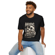 Home Lowrider Graphic Tee | Vintage Urban Streetwear Halftone T-Shirt | Classic Car Graphic Shirt