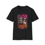 Cute But Psycho Halloween Shirt | Spooky Girl Graphic Tee | Funny Halloween T-Shirt | Pink Orange Halloween Tee | Women’s Graphic Shirt