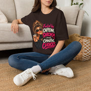 Fueled by Caffeine Sarcasm and Chaotic Choices Shirt | Funny Coffee Lover Tee | Sassy Graphic T-Shirt | Gift for Her