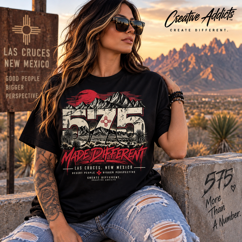 575 Made Different Shirt | Las Cruces New Mexico Graphic Tee | Organ Mountains Desert T-Shirt | Southwest NM Gift