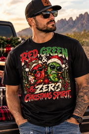 Funny New Mexico Christmas Shirt | Red Green Chile Graphic Tee | Zero Christmas Spirit | Southwest Holiday Shirt