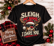 Sleigh My Name Christmas Shirt | Funny Reindeer Graphic Tee | Sarcastic Holiday Shirt | Naughty List Christmas Gift