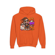 Trick or Treat Skeleton Kids Hoodie | Halloween Pumpkin Costume Design