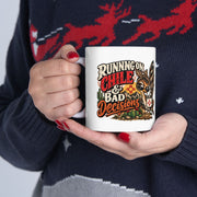Running on Chile & Bad Decisions Mug | Funny New Mexico Coffee Cup | Southwest Gift | 11oz 15oz