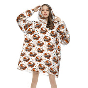 Eagles Dance Team Blanket Hoodie | Oversized Wearable Blanket | Cozy Dance Mom Gift | Orange Black White Team Spirit