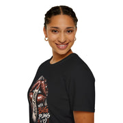 Just a Girl With Big Plans Graphic Tee | Women’s Halftone Streetwear Shirt | Bold Urban Graphic T-Shirt