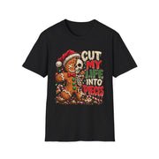 Cut My Life Into Pieces Shirt | Funny Gingerbread Christmas Tee | Skeleton Cookie Graphic Shirt | Dark Humor Holiday Gift
