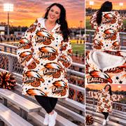 Eagles Dance Team Blanket Hoodie | Oversized Wearable Blanket | Cozy Dance Mom Gift | Orange Black White Team Spirit