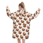 Eagles Dance Team Blanket Hoodie | Oversized Wearable Blanket | Cozy Dance Mom Gift | Orange Black White Team Spirit